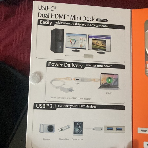 J5 USB-C Dual HDMI mini Dock Ethernet/USB 3.1 HUB / PD 2.0 - Picture 4 of 6